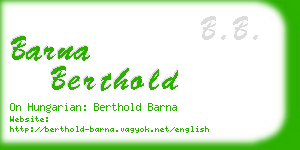 barna berthold business card